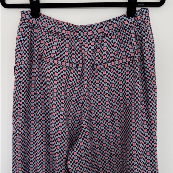Maeve By Anthropologie Wide Leg Pants, Blue and Pink Retro - Size 8 - Picture 5 of 7